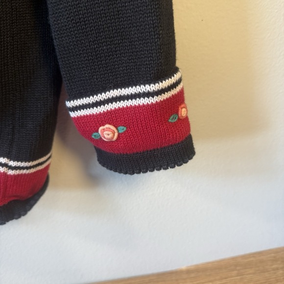 BFA XL Cardigan, embroidered flowers, multicolored, arty, art to wear, classic - Picture 5 of 10